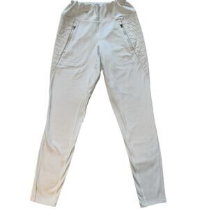 ATHLETA Peak Hybrid Fleece Tight Sm Adjustable Pockets Insulated Beige